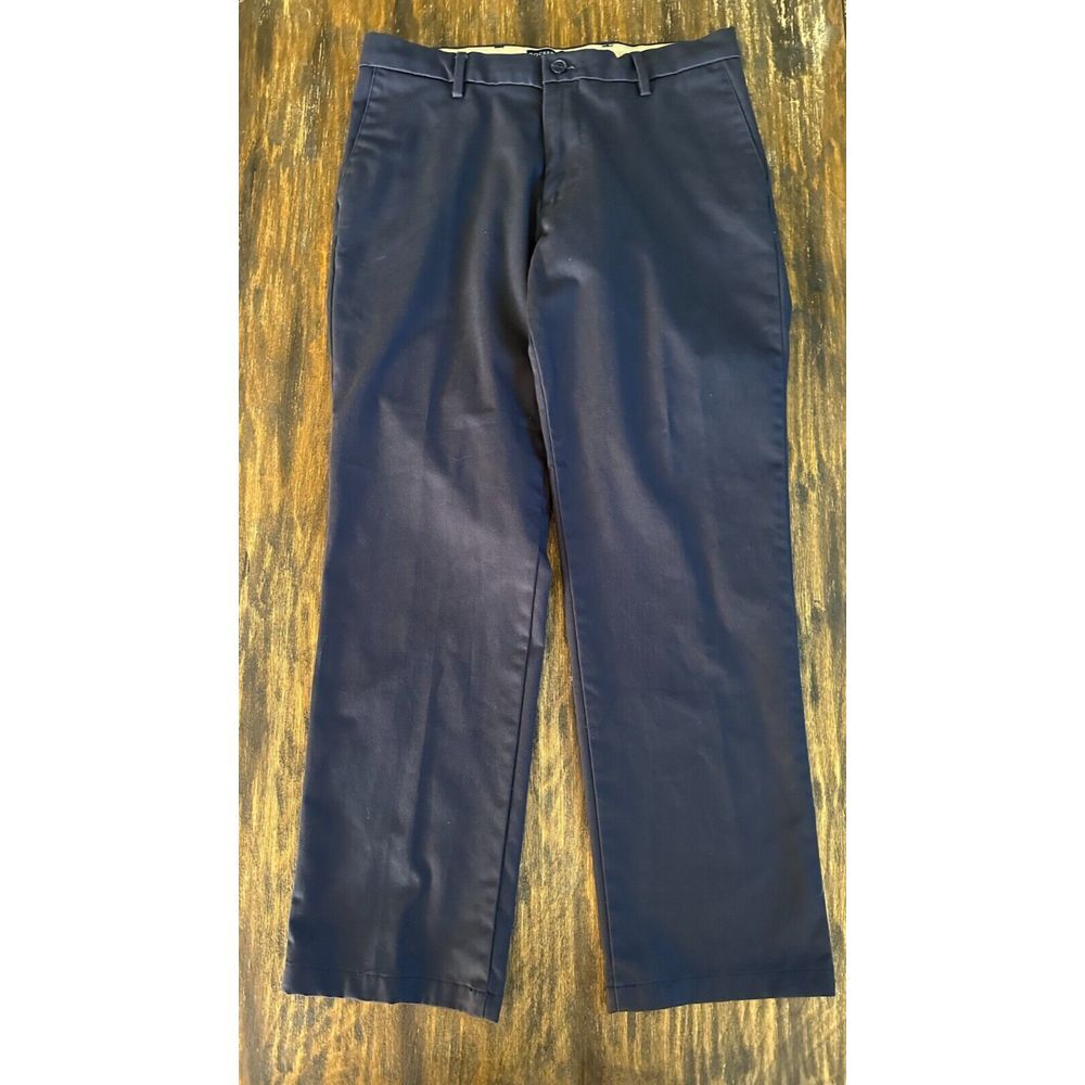 Dockers Signature Khaki Pants Mens 33x30 Blue Flex‎ Comfort Fit Straight Flat